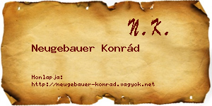 Neugebauer Konrád névjegykártya